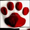 Otras pegatinas decorativas Diseño lindo Etiqueta engomada del coche Material de PVC Mti Color Cuatro colores 3D Patrón de huella animal Perro Gato Oso Footp Dhlra