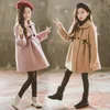 Coat Fallwinter Girls Giacca Woolen Fashion Stitching Design Ploid Coat Girl Girl Kids 412 anni 221125