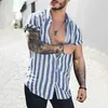 Men's Casual Shirts Vintage Floral Printed Short Sleeve Men Button Up Turn-down Collar Tops Male Clothes Fashion Streetwear Plus Size