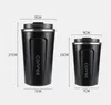 304 A￧o inoxid￡vel Thermos Coffee Canecas Office Garrafas de ￡gua Viajando x￭caras de v￡cuo duplo com fundo de borracha e tampas A0029