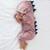 Pyjamas babykl￤der pojke tjejkl￤der dinosaurie huva romper jumpsuit kl￤der h￶st vinter barn 221125