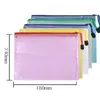 Materiali di archiviazione 10pcs A5 Mesh Zipper Pouch Document Bag Impermeabile Zip Cartelle di file School Office Pencil Case Storage Bags Organizer 221128