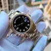 Super Factory s Watch Automatic Movement Christmas Gift 36MM YELLOW GOLD Black CHAMPAGNE Dial with Original box Diving Watches228T