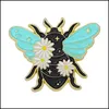 Pinnen broches insecten emailbroche pin cartoon colorf vlinder mot met madeliefje prachtige vrouwen badge sieraden vintage flowe dhgarden dhrfz