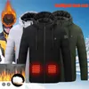 Piumino da uomo Parka Uomo Intere aree Giacca riscaldata Usb Inverno Giacche riscaldanti elettriche per esterni Sport caldi Cappotto termico Abbigliamento Cotone riscaldabile 221124