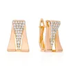 Dingle örhängen hanreshe rosguld färg geometriska kvinnors naturliga zirkon trendiga fina smycken elegant triangel drop clip