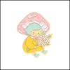 Pins Brooches Enamel Brooches Pins Mushroom Girl Flower Bear Badges Clothes Brooch Pin Cap Bag Creative Jewelry 1476 E3 Drop Dhgarden Dhtyo