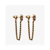 Hip Hop Style Skull Stud Earring Gold Silver Women Men Skeleton Tassel Chain Long Earring