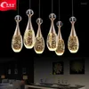 Kolye lambaları Modern Romantik Yemeği Odası Led Kabarcık Kristal Işık Lambası Kafe Bar Asılı 3 Kafa armatürü Askı