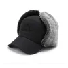 Chapeaux de trappeur fourrure d'hiver chaud coupe-vent chapeau hommes femmes Lei Feng Cap Bomber fausse oreille rabat noir Ski Trooper froid Anti-neige 221125