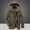 Heren Down Parkas Fleece Jacket Warm Dikke Windschepen Hoge kwaliteit Bont kraagjas Winddicht 6xl 7xl Fashion Winter Outderwar 221128