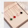 Necklaces Luxury Fashion Jewelry Women Fritillaria Necklace Bride Engagement Wedding Four leaf Grass Pendant