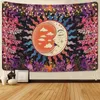 130x150cm Mandala Tapestry White Black Printed Home Background Wall Decorative Cloth Tapestry Hanging Beach Towel Sitting Blanket