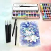 Suprimentos de pintura SeamiArt 50Color Conjunto de tinta aquarela sólida portátil caixa de metal pigmento aquarela para desenho iniciante Watercolo9990923