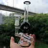 Svart glas bong vattenpipa 10 tum olja dab rigg vatten återvinnare rökrör 14 mm kvinnlig fog