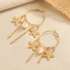 Hoop Earrings Summer Beach Ear Jewelry Ocean Starfish Shell Shape Metal Drop Dangle For Women Female Brincos Holiday Party