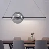 Chandeliers Kitchen Island LED Chandelier Modern Simple Restaurant Cafe Glass Pendant Lamp Black Living Room Bedroom Home Long Hanging Light