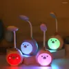 Lámparas de mesa USB recargable LED Lámpara de luz nocturna Cute Chick Escritorio de dibujos animados Protección ocular Ahorro de energía Lectura