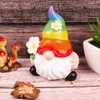 Dekoracje ogrodowe ogrodowe Rainbow Gnome Statua Statua bez twarzy Figurki Dollowe Miniaturowe domowe dekorati 221126