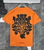 T-shirt classique de luxe pour hommes Tops de créateurs T-shirts Hommes Femmes Sanskrit Lettre Sweatshirts à manches courtes Horseshoe Couple T-shirts Cross Unisexe Tee-shirts V2ql