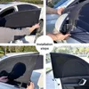 Autositzbezüge 2 Stück Sonne für Windschutzscheibe Auto Reißverschluss Seitenfenster Schatten Reisezubehör Universal Mesh Vorhang