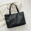 Bolsos de noche Moda de alta calidad PU Cuero de gran capacidad Mujeres Dos lados Bolso de hombro Simple Ins Tote Bolso