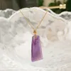 Натуральное хрустальное каменное подвесное ожерелье Gometric Charm Labradorite Amethyst Pink Quartz Crystal Crystal Collects для женщин югорить