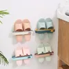 Clothing Storage Multi Foldable Bathroom Slipper Shelf Holder Waterproof Bath Wall Drain Rack Fold Shoes Artifact