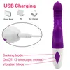 Seksspeeltje Stimulator Tonglikken Vibrator G-spot Massage Speelgoed voor Vrouwen 3 Modi Telescopische Dildo Vagina Clit Sucker Anale Kralen winkel