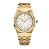 Eenvoudige dameshorloge Quartz Diamond Watch Grootte 33 mm roestvrijstalen goud en zilveren band