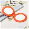 Miroirs PU Petit miroir rond à deux faces Miroirs cosmétiques Rouge Orange Vert MTI Couleurs Accessoires de beauté 2 2HL L1 Drop Delivery H Dh0Sr