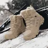 Botas de pele quente de inverno tático militar de combate masculino couro genuíno exército dos eua caça trekking acampamento montanhismo sapatos de trabalho