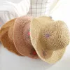 Шляпы H7428 Девушки Соломенное Солнце Шляпа Весна Лето Детское солнцезащитное кремо