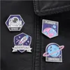 Pins Brooches Space Series Enamel Pins Creative Astronaut Universe Planet Adventure Brooches 4Pcs /Set Paint Brooch For Women Denim Dhgrs