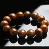 Strand 17mm Grandes contas de cristal redondos pulseiras para homens alonomizam uma poderosa cura natural de cobre rutilada pulseira de quartzo rutilizada