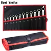 Tool Bag Practical Canvas wrench tool roll up Foldable Spanner Organizer Pouch Case hand storage bag 221128