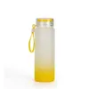 Waterflessen 500 ml sublimatie glazen water fles 17oz gradiënt kleuren matglazen flessen buiten sport met drinking tum dhvwu
