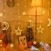 Juldekorationer LED -stjärnlampa Gardin Garland Fairy String Lights Decoration Outdoor For Holiday Wedding Party Year Decor 221125