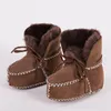 First Walkers scarpa primo camminatore invernale Stivali da bambino Vera pelle di lana pelliccia bambina bambina morbida Mocassini scarpe peluche Stivaletti da ragazzo in pelle di pecora 221125