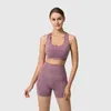 Женские танки в стиле 2pcs/set Women йога набор спортивной одежды Sports Bra Fitnes