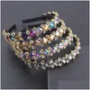 Headbands 2021 Fashion Hair Accessories Bridal Luxury Vintage Sun Pearl Flower Headbands Women Crystal Hairband Drop Delivery Jewelr Dheop