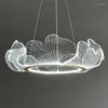 Chandeliers Ginkgo Leaf Art Chandelier Modern Light Luxury Nordic Creative Master Bedroom Living Room Lamp Lotus Dining Lamps