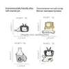 Булавки броши с мультипликационным сплавом животных сплав набор 4ps творческий милый черный белый кот телевизионный телевизор Покойный медведь эмалевые значки для девочек.