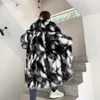 Veste longue en Faux coton pour hommes et femmes, vêtements tendance, au dessus du genou, en Faux coton, chaude, épaisse, cape coupe-vent, Imitation Hip-hop décontractée