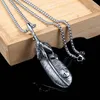 Eagle Claw Feather Neckor Pendant Ancient Silver Rostfritt stål Hip Hop Halsband Kvinnor Män nattklubb Fashion Fine Jewelry