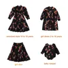 Familjmatchande kläder Fall Teen Girls Cotton Midi Dress Baby Bird Pattern Clothed Girl Smocked Style Loose Romper #7203 221125