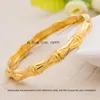 Bangle Dubai India Ethiopian Bamboo Gold Color Filled Lovely Bangles for Women Girls Party Jewelry Bangles&bracelet Gifts