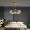 Lampadari Lampadario a LED Illuminazione Postmoderna Sala da pranzo creativa Soggiorno Foglia d'arte Lampada a sospensione Camera da letto in acrilico Ristorante Apparecchi rotondi