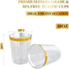 Vaisselle jetable 20 pièces gobelets jetables 10oz transparent en plastique dur cerclé anniversaire fête de mariage 221128