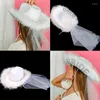 Boinas penas chapéus de jazz de penas para mulheres Modelo Western Show Felt With Yarn Veil T8NB